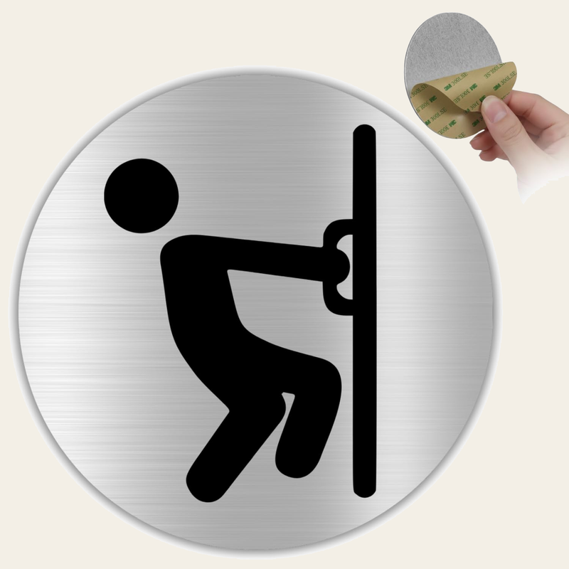 LEIASA | Schild Ziehen Tür - 10x10 cm - Aluminium Gold - Türschild - K
