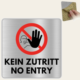 LEIASA | Schild Kein Zutritt - 12x12 cm - Aluminium - Verboten - Eintr
