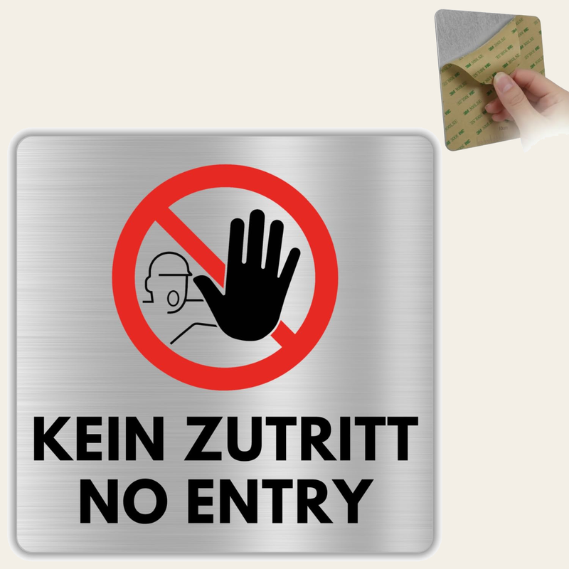 LEIASA | Schild Kein Zutritt - 12x12 cm - Aluminium - Verboten - Eintr