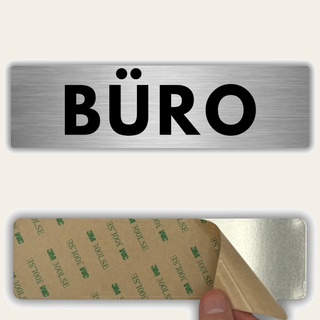 LEIASA | Schild Büro - 5 x 18 cm - Stärke 0,8 mm - Aluminium - Selbstk