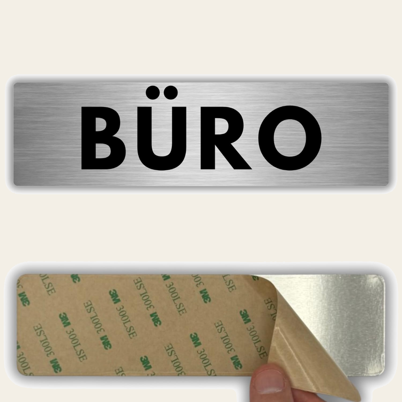 LEIASA | Schild Büro - 5 x 18 cm - Stärke 0,8 mm - Aluminium - Selbstk
