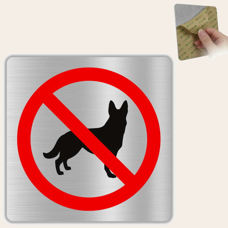 LEIASA Schild für Hunde – 10 x 10 cm – Aluminium – Schild für keine Hu