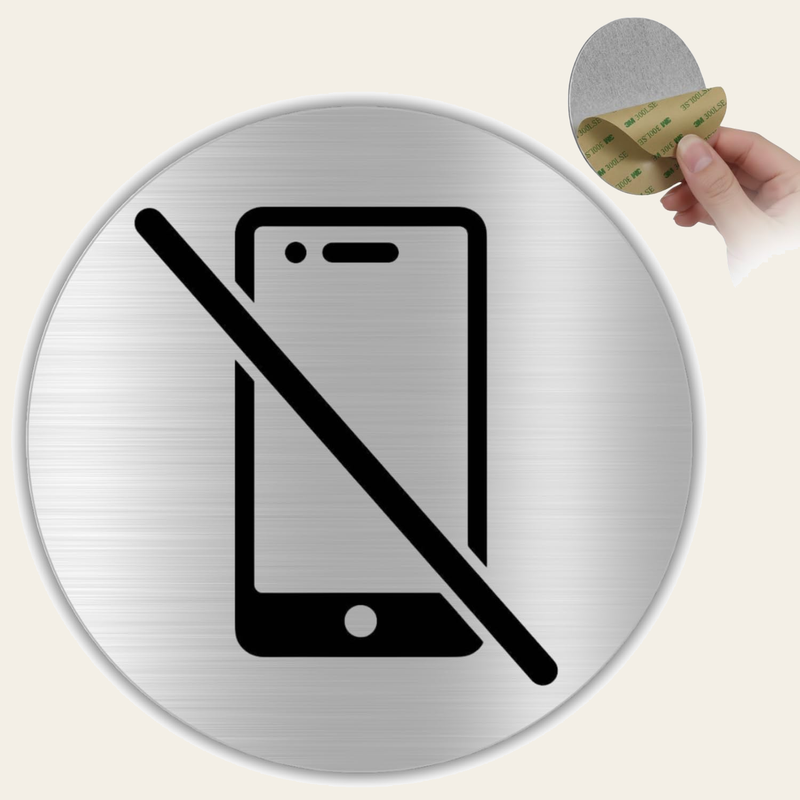 LEIASA | Aufkleber Handy Verboten Schild - Stärke 0,8 mm - Durchmesser