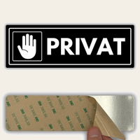 LEIASA | Türschild Privat - 7,5x23 cm - Acryl - Stärke 2 mm - Wetterfest - UV-Druck