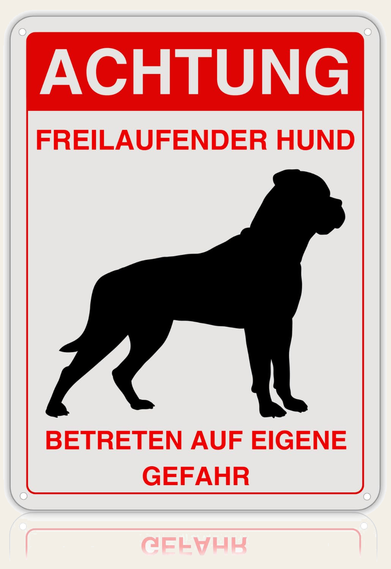 LEIASA | Warnschild „Gefährlicher Hund“ - 21x28 cm - Reflektierendes A