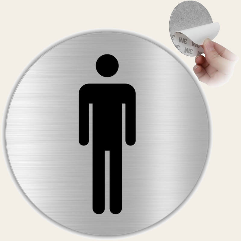 LEIASA | Selbstklebendes WC-Schilder für Männer - Dicke 0,6 mm - Durch