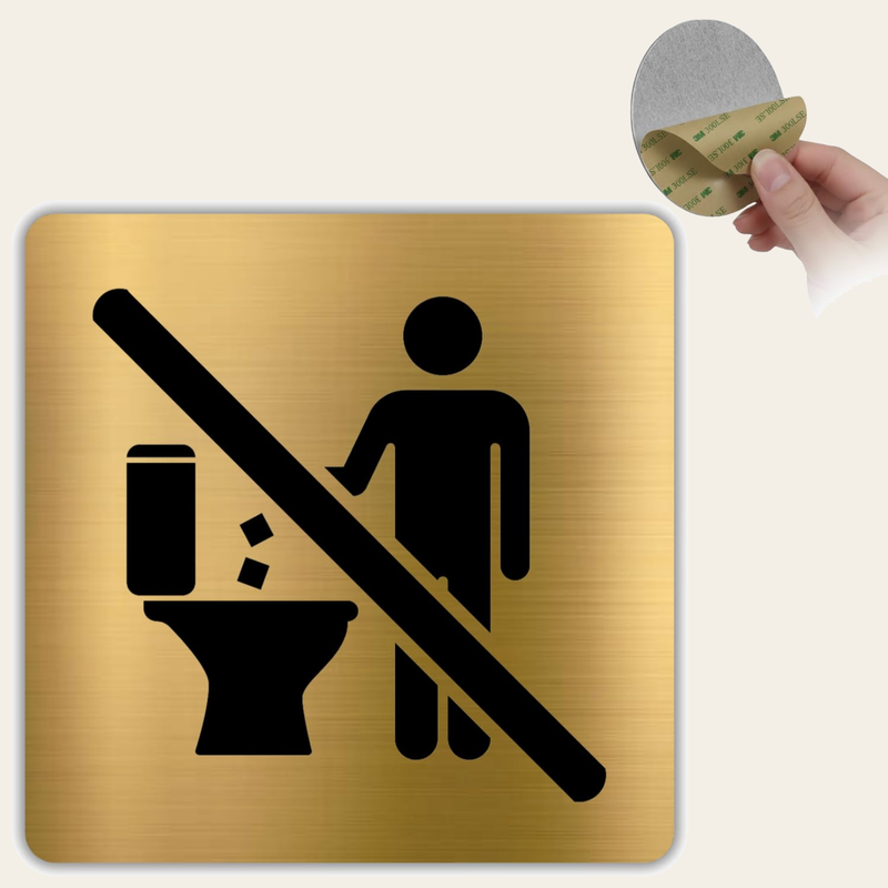 LEIASA | Bitte nichts in die Toilette werfen Schild - 10x10 cm - Alumi