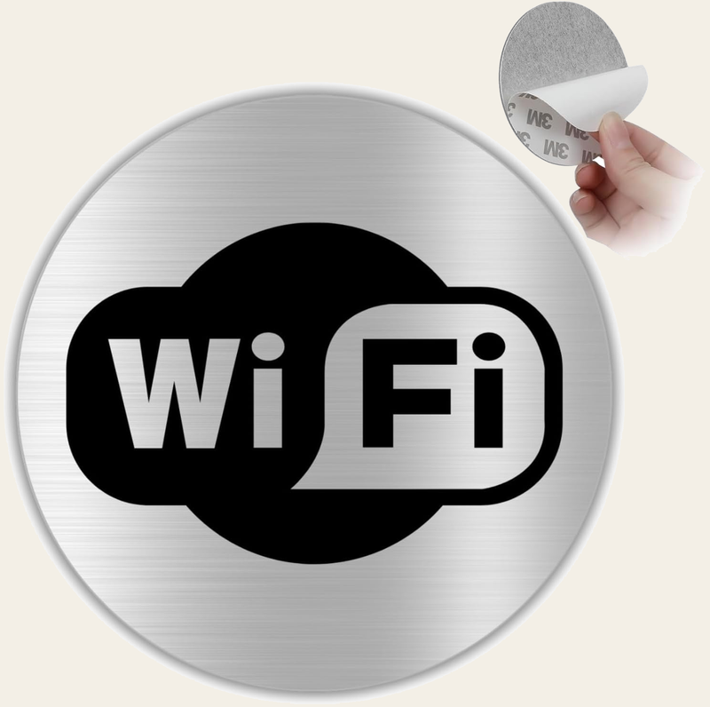 LEIASA | Selbstklebendes WiFi-Schild - Dicke 0,6 mm - Durchmesser Ø 10