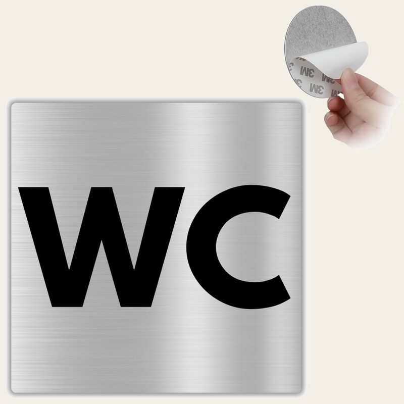 LEIASA | Schild WC - 10x10 cm - Aluminium - Hinweisschild Toilette - T