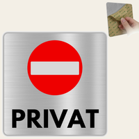 LEIASA | Türschild Privat - 12x12 cm - Aluminium - Stärke 0,8 mm - Wetterfest - UV-Druck