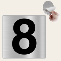 LEIASA | Hausnummer 8 - 10x10 cm - Aluminium - Stärke 0,8 mm - Wetterfest - UV-Druck