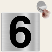 LEIASA | Hausnummer 6 - 10x10 cm - Aluminium - Stärke 0,8 mm - Wetterfest - UV-Druck