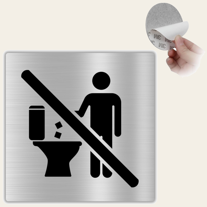 LEIASA | Schild Nichts in die Toilette Werfen - 10x10 cm - Aluminium -