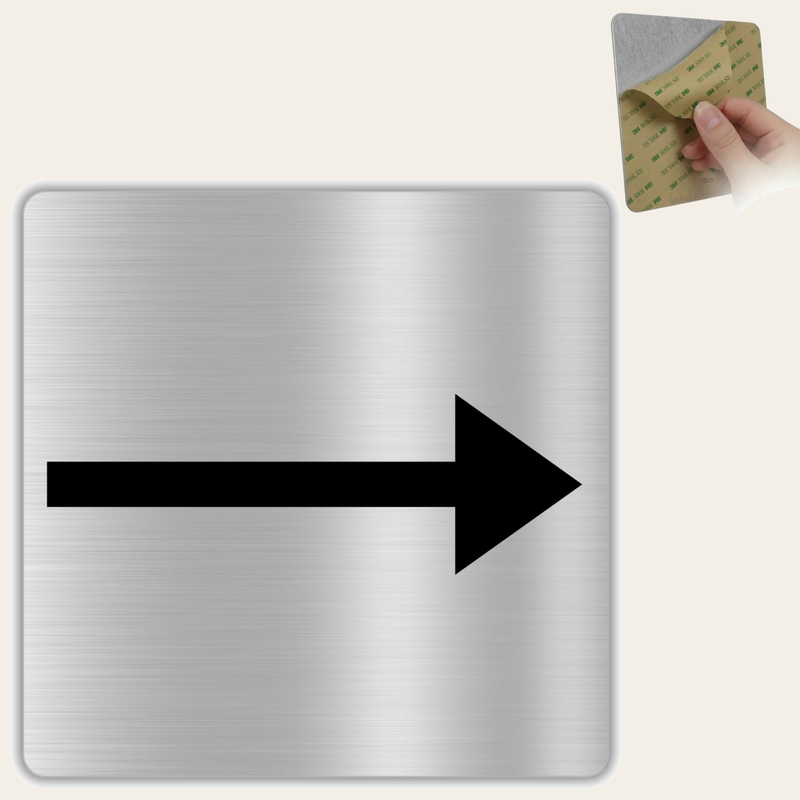 LEIASA | Richtungspfeil Schild - 12x12 cm - Dicke 0,8 mm - Aluminium -