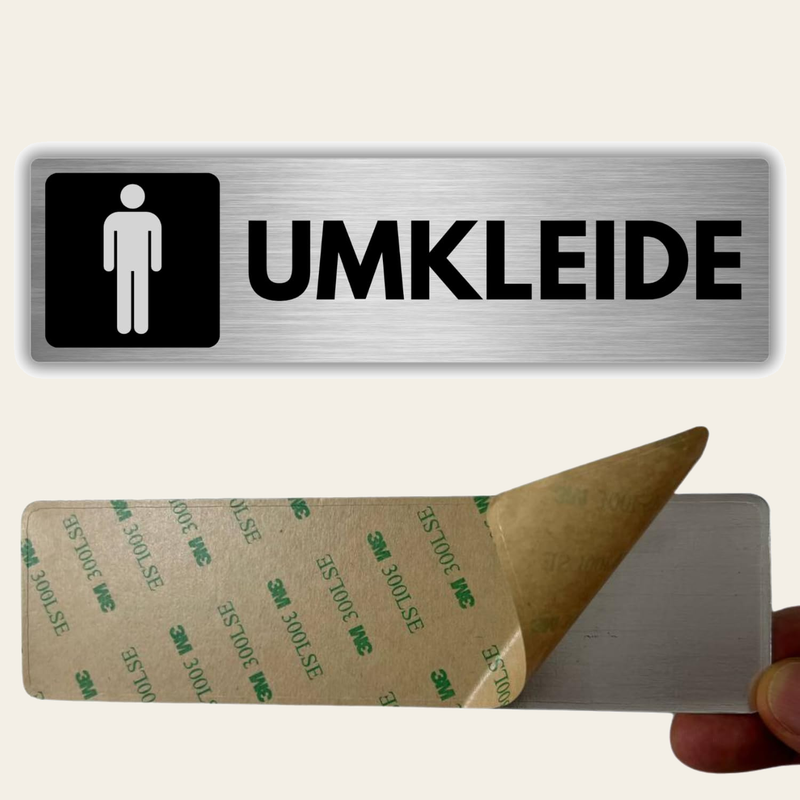 LEIASA | Selbstklebendes Schild Herren-Umkleide - 5x18 cm - Dicke 0,8 