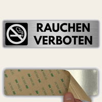 LEIASA | Schild Rauchen verboten - 5x18 cm - Aluminium - Stärke 0,8 mm - Wetterfest - UV-Druck