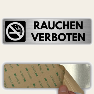 LEIASA | Schild Rauchen Verboten - 5x18 cm - Aluminium - Warnschild Ni