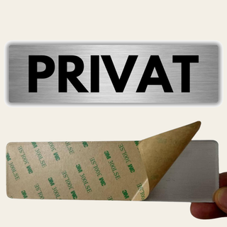 LEIASA | Selbstklebendes Schild Privat - 5x18 cm - Dicke 0,8 mm - Alum