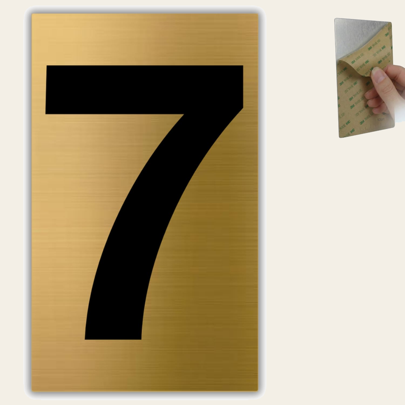LEIASA | Goldene Hausnummer - 4x6,5 cm - Aluminium - Ziffernschild Tür