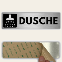 LEIASA | Türschild Dusche - 5x18 cm - Aluminium - Stärke 0,8 mm - Wetterfest - UV-Druck