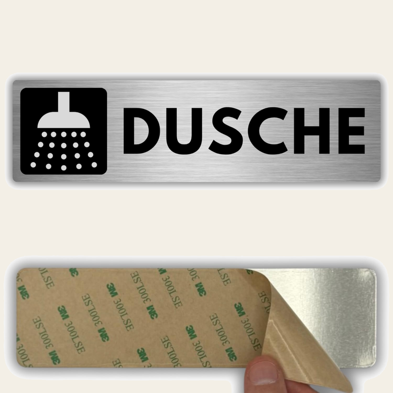 LEIASA | Schild Dusche - 5x18 cm - Aluminium - Türschild Duschraum - H