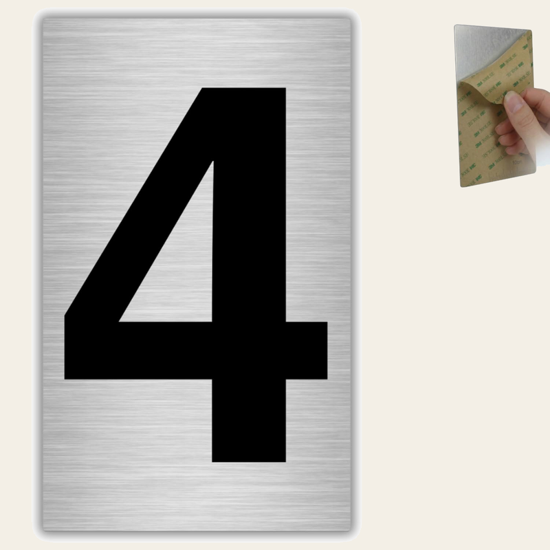 LEIASA | Hausnummer - 4x6,5 cm - Aluminium - Ziffernschild Eingangstür