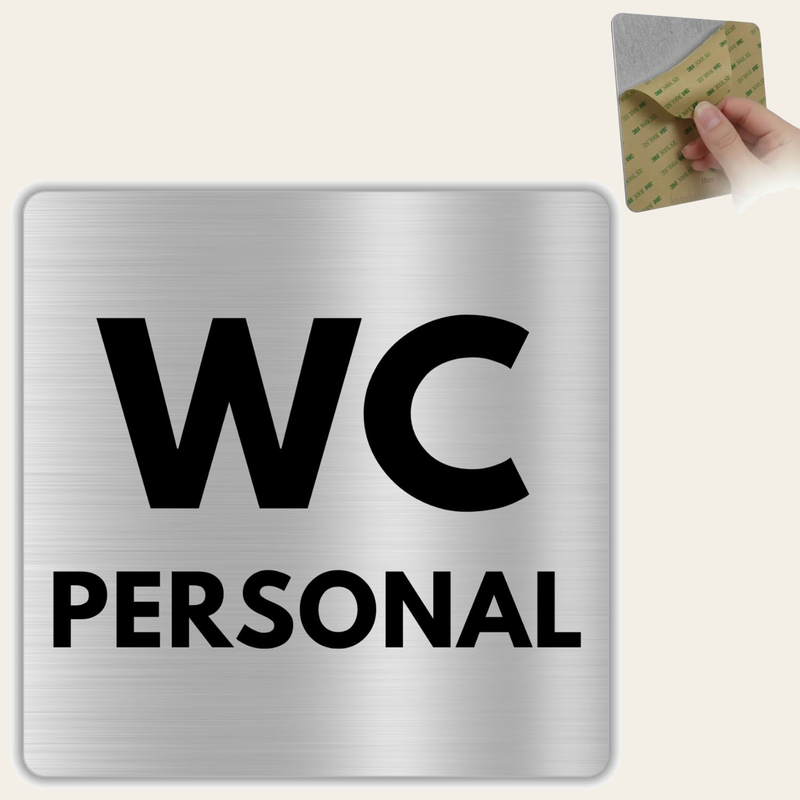 LEIASA | Schild WC Personal - 12x12 cm - Aluminium - Personaltoilette 