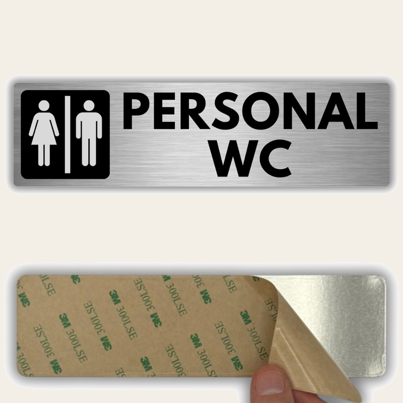 LEIASA | Schild Personal WC - 5 x 18 cm - Stärke 0,8 mm - Aluminium - 