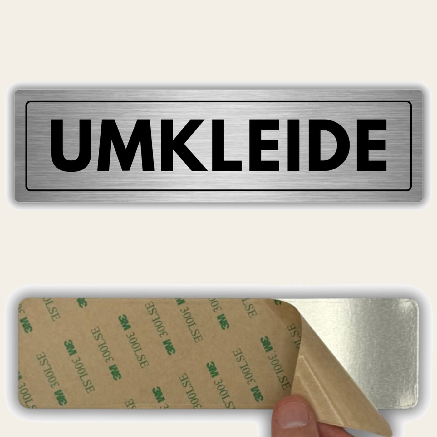 LEIASA | Selbstklebendes Schild Umkleide - 5x18 cm - Aluminium - Hinwe