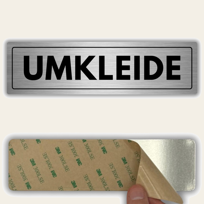 LEIASA | Selbstklebendes Schild Umkleide - 5x18 cm - Aluminium - Hinwe