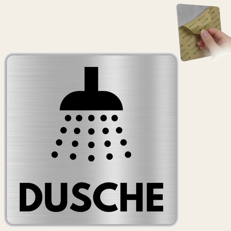 LEIASA | Schild Dusche - 12x12 cm - Aluminium - Duschraum - Duschkabin