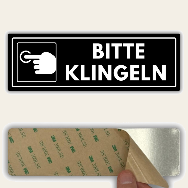 LEIASA | Acrylschild Bitte klingeln - 7,5 x 23 cm - Stärke 2 mm - Acry