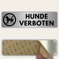 LEIASA | Schild Hunde verboten - 5x18 cm - Aluminium - Stärke 0,8 mm - Wetterfest - UV-Druck