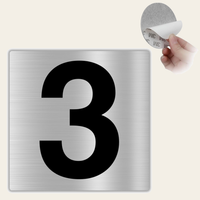 LEIASA | Hausnummer 3 - 10x10 cm - Aluminium - Stärke 0,8 mm - Wetterfest - UV-Druck
