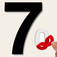LEIASA | Hausnummer 7 - 150 mm - Edelstahl 304 - Wetterfest