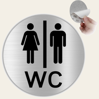 LEIASA | WC Schild Damen & Herren - Ø 10 cm - Aluminium - Stärke 0,8 mm - Wetterfest - UV-Druck