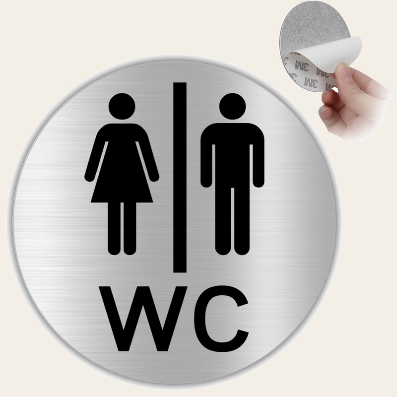 LEIASA | Selbstklebendes WC-Schild Damen & Herren - Dicke 0,8 mm - Dur