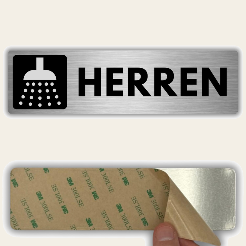 LEIASA | Schild Herren Dusche - 5x18 cm - Aluminium - Türschild Duschr