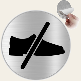 LEIASA: Verbotsschild für Schuhe - Dicke 0,6 mm - Durchmesser Ø 100 mm