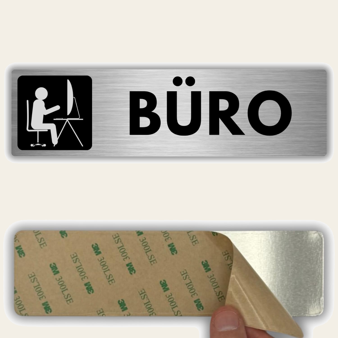 LEIASA | Schild Büro - 5x18 cm - Aluminium - Türschild Büroraum - Hinw