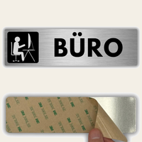 LEIASA | Schild Büro - 5x18 cm - Aluminium - Stärke 0,8 mm - Wetterfest - UV-Druck