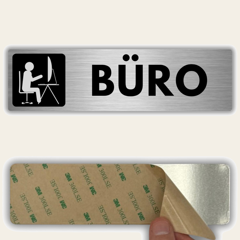 LEIASA | Schild Büro - 5x18 cm - Aluminium - Türschild Büroraum - Hinw