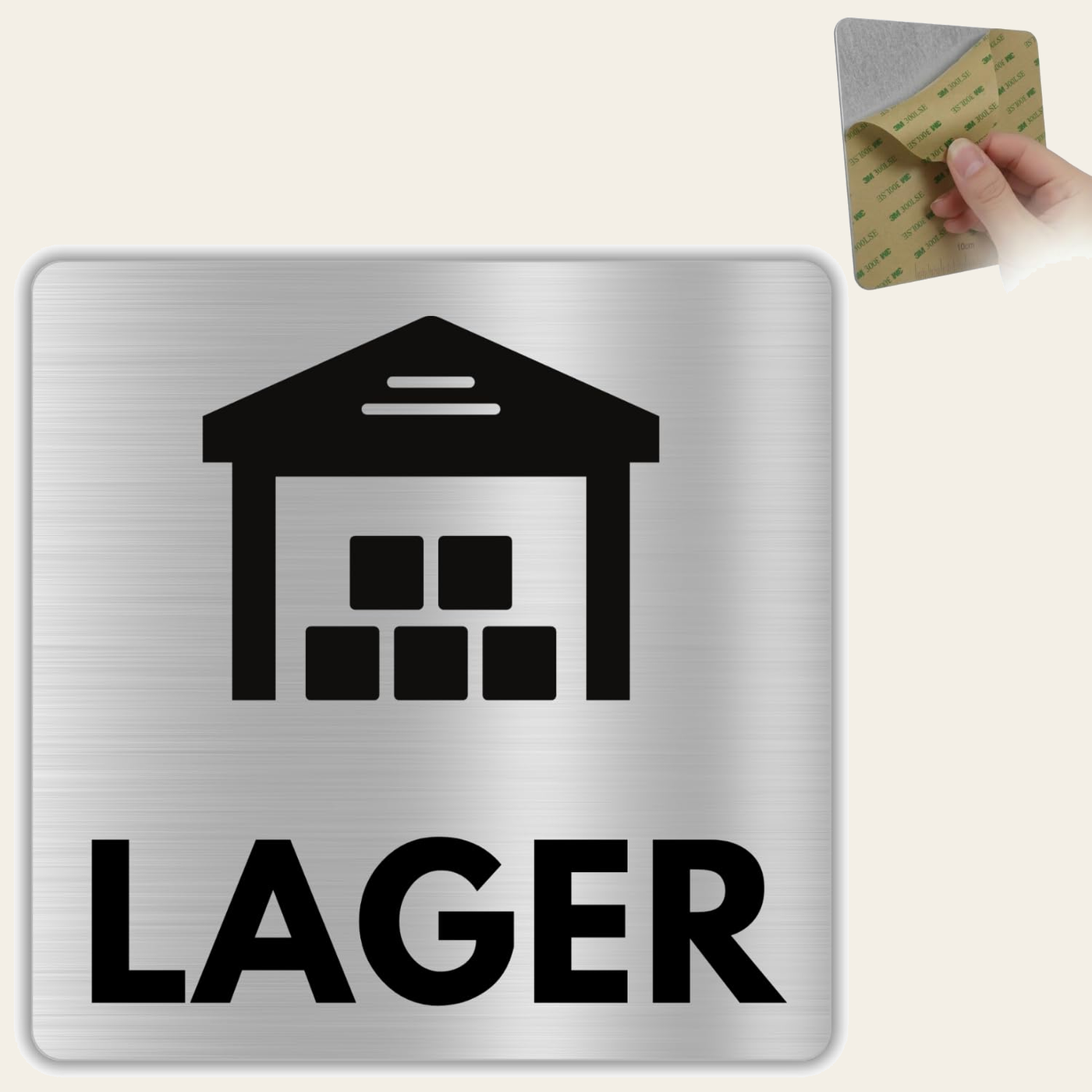 LEIASA | Schild Lager - 12x12 cm - Aluminium - Lagerraum - Warenlager 