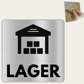LEIASA | Schild Lager - 12x12 cm - Aluminium - Lagerraum - Warenlager 