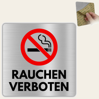 LEIASA | Schild Rauchen verboten - 12x12 cm - Aluminium - Stärke 0,8 mm - Wetterfest - UV-Druck
