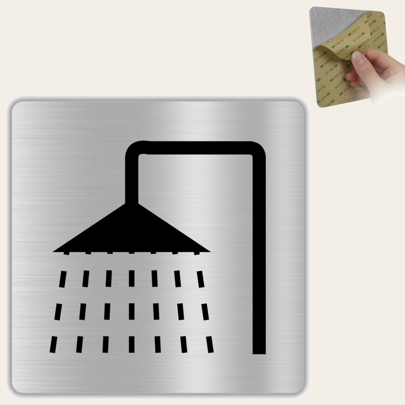 LEIASA Duschschild - 10 x 10 cm - Aluminium - Schild für den Duschbere