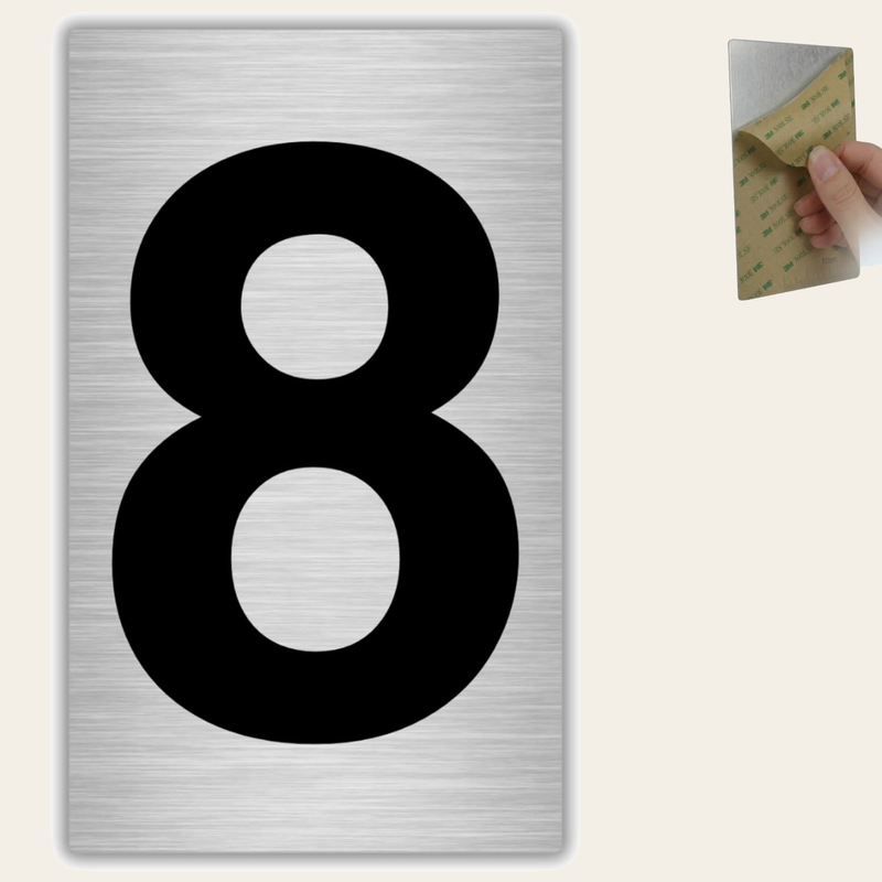 LEIASA | Hausnummer - 6x10 cm - Aluminium - Ziffernschild Eingangstür 