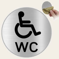 LEIASA | Schild Behindertentoilette - 5x18 cm - Aluminium - Stärke 0,8 mm - Wetterfest - UV-Druck