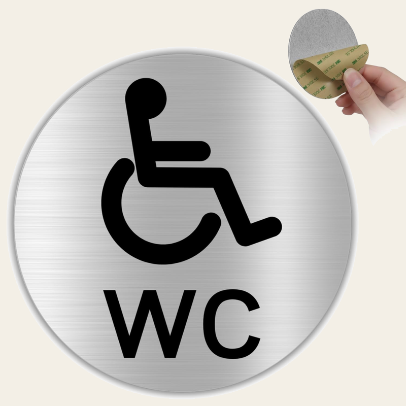 LEIASA | Schild Behindertentoilette - 5x18 cm - Aluminium - Barrierefr