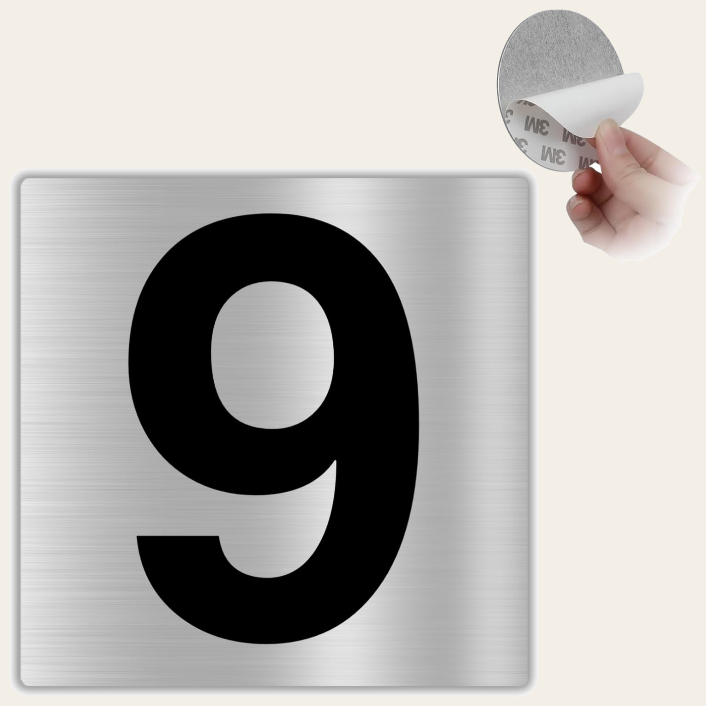 LEIASA | Hausnummer Selbstklebend - 10x10 cm - Aluminium - Schild Apar